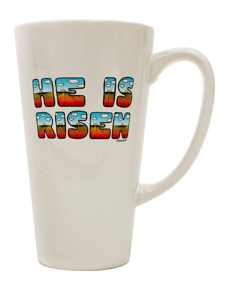 Elevate Your Easter Morning with the He Is Risen Sunrise Letters 16 Ounce Conical Latte Coffee Mug - TooLoud-Conical Latte Mug-TooLoud-White-Davson Sales