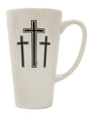 Elevate Your Easter Sipping Experience with the Exquisite Three Cross Design - 16 Ounce Conical Latte Coffee Mug by TooLoud-Conical Latte Mug-TooLoud-White-Davson Sales