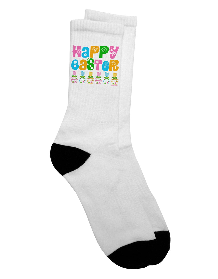 Elevate Your Easter Style with Tulips Adult Crew Socks - by TooLoud-Socks-TooLoud-White-Ladies-4-6-Davson Sales