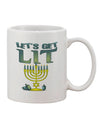 Elevate Your Hanukkah Experience with the Let's Get Lit Menorah Printed 11 oz Coffee Mug - TooLoud-11 OZ Coffee Mug-TooLoud-White-Davson Sales