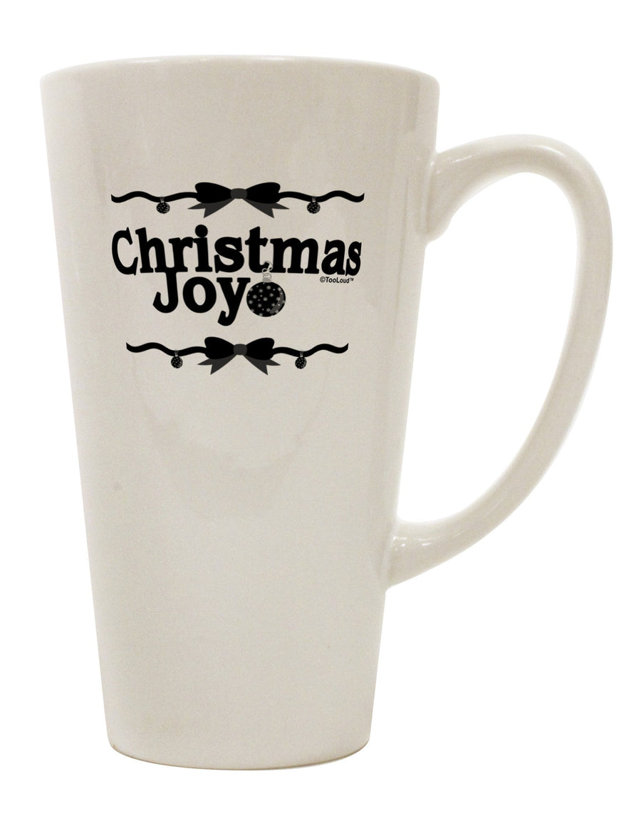 Elevate Your Holiday Spirit with the Christmas Joy BnW 16 Ounce Conical Latte Coffee Mug - TooLoud-Conical Latte Mug-TooLoud-White-Davson Sales