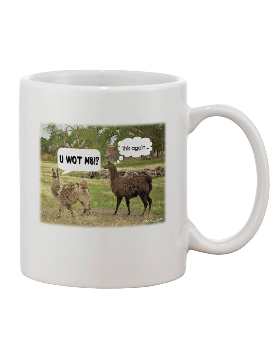 Elevate Your Morning Brew with the Exquisite Angry Standing Llamas Printed 11 oz Coffee Mug - TooLoud-11 OZ Coffee Mug-TooLoud-White-Davson Sales