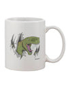 Elevate Your Morning Brew with the Exquisite Green Dinosaur Breaking Free Printed 11 oz Coffee Mug - TooLoud-11 OZ Coffee Mug-TooLoud-White-Davson Sales