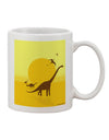 Elevate Your Morning Ritual with Exquisite Brontosaurus and Pterodactyl Silhouettes on our Sun Printed 11 oz Coffee Mug - TooLoud-11 OZ Coffee Mug-TooLoud-White-Davson Sales