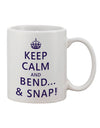 Elevate Your Morning Ritual with the Keep Calm and Bend and Snap Printed 11 oz Coffee Mug - TooLoud-11 OZ Coffee Mug-TooLoud-White-Davson Sales