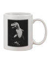 Elevate Your Morning Ritual with the Majestic Tyrannosaurus Rex Design - Exquisite Grayscale Printed 11 oz Coffee Mug by TooLoud-11 OZ Coffee Mug-TooLoud-White-Davson Sales