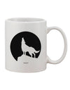 Elevate Your Morning Ritual with the Majestic Wolf Howling at the Moon - Design #1 Printed 11 oz Coffee Mug by TooLoud-11 OZ Coffee Mug-TooLoud-White-Davson Sales