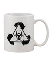 Elevate Your Morning Ritual with the Recycle Biohazard Sign Black and White Printed 11 oz Coffee Mug - TooLoud-11 OZ Coffee Mug-TooLoud-White-Davson Sales