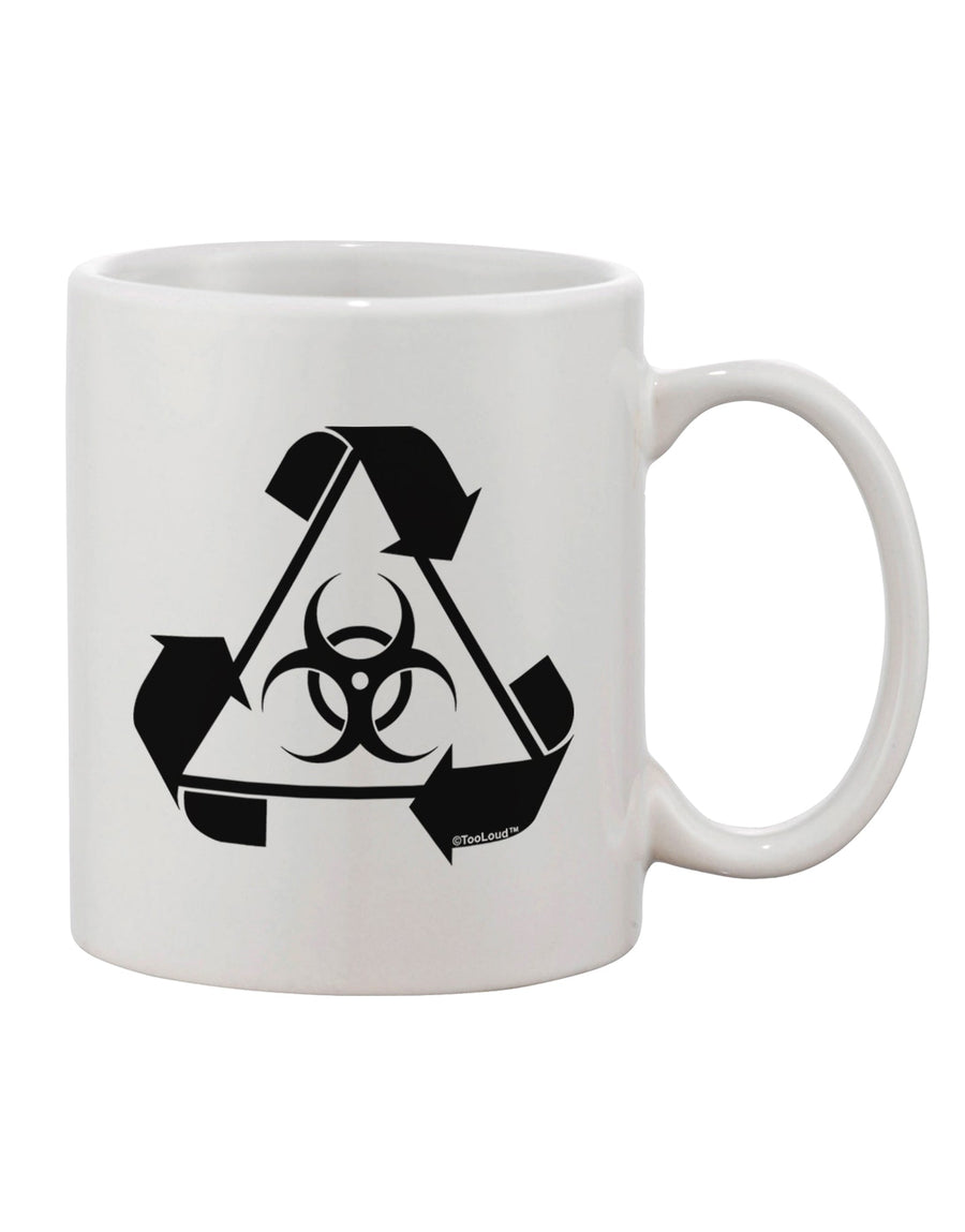 Elevate Your Morning Ritual with the Recycle Biohazard Sign Black and White Printed 11 oz Coffee Mug - TooLoud-11 OZ Coffee Mug-TooLoud-White-Davson Sales