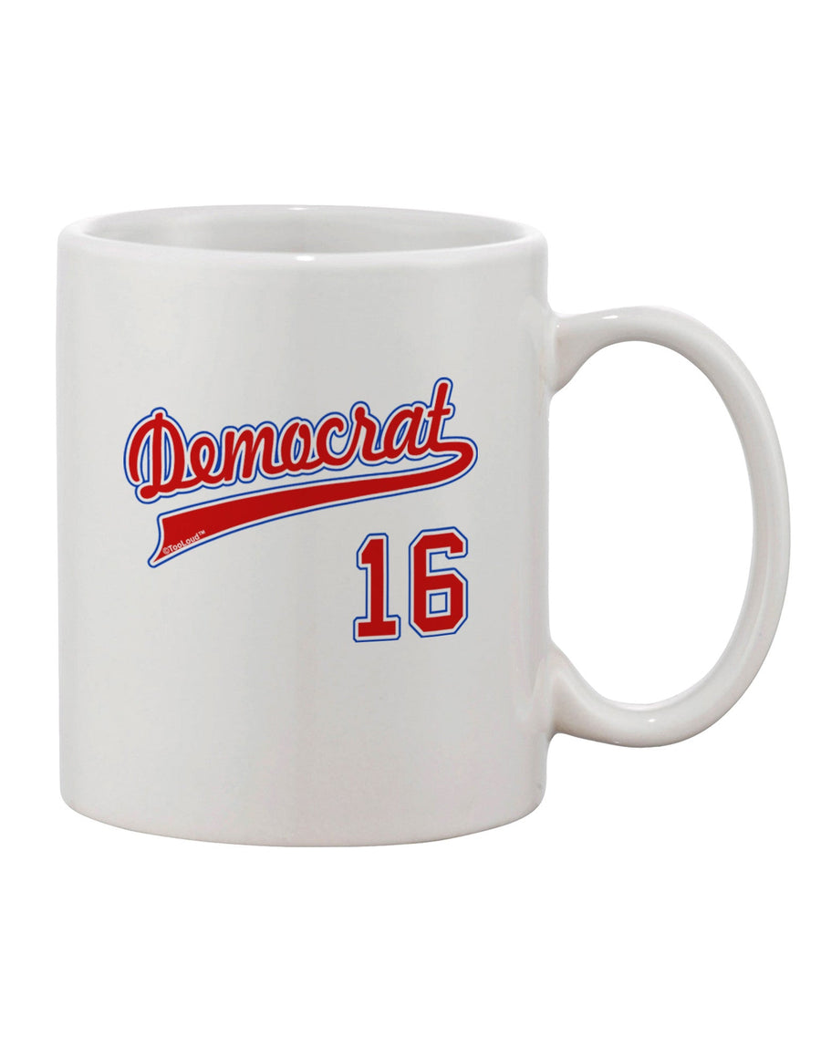 Elevate Your Sipping Experience with the Democrat Jersey 16 Printed 11 oz Coffee Mug - TooLoud-11 OZ Coffee Mug-TooLoud-White-Davson Sales