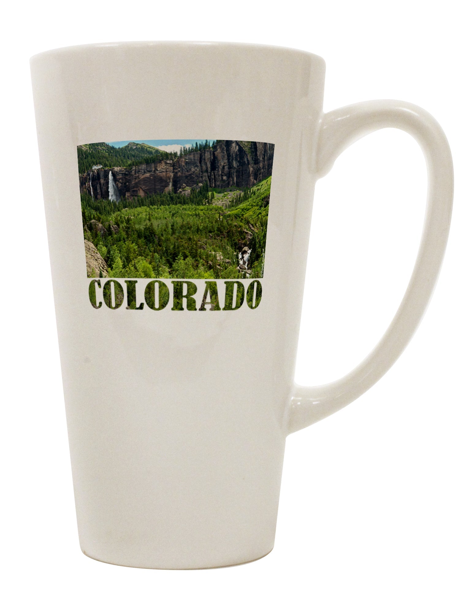 Elevate Your Sipping Experience with the Exquisite Cliffs Colorado 16 Ounce Conical Latte Coffee Mug - TooLoud-Conical Latte Mug-TooLoud-White-Davson Sales