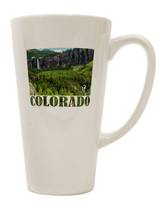 Elevate Your Sipping Experience with the Exquisite Cliffs Colorado 16 Ounce Conical Latte Coffee Mug - TooLoud-Conical Latte Mug-TooLoud-White-Davson Sales