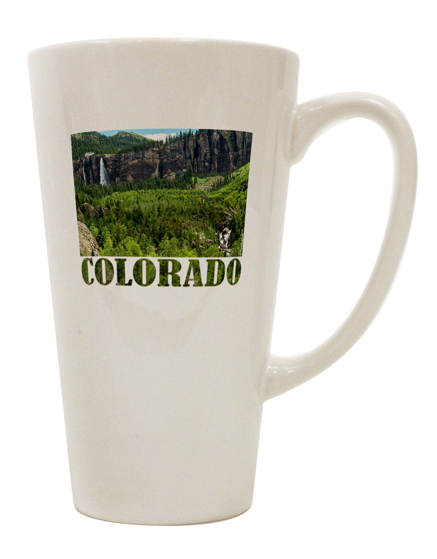 Elevate Your Sipping Experience with the Exquisite Cliffs Colorado 16 Ounce Conical Latte Coffee Mug - TooLoud-Conical Latte Mug-TooLoud-White-Davson Sales