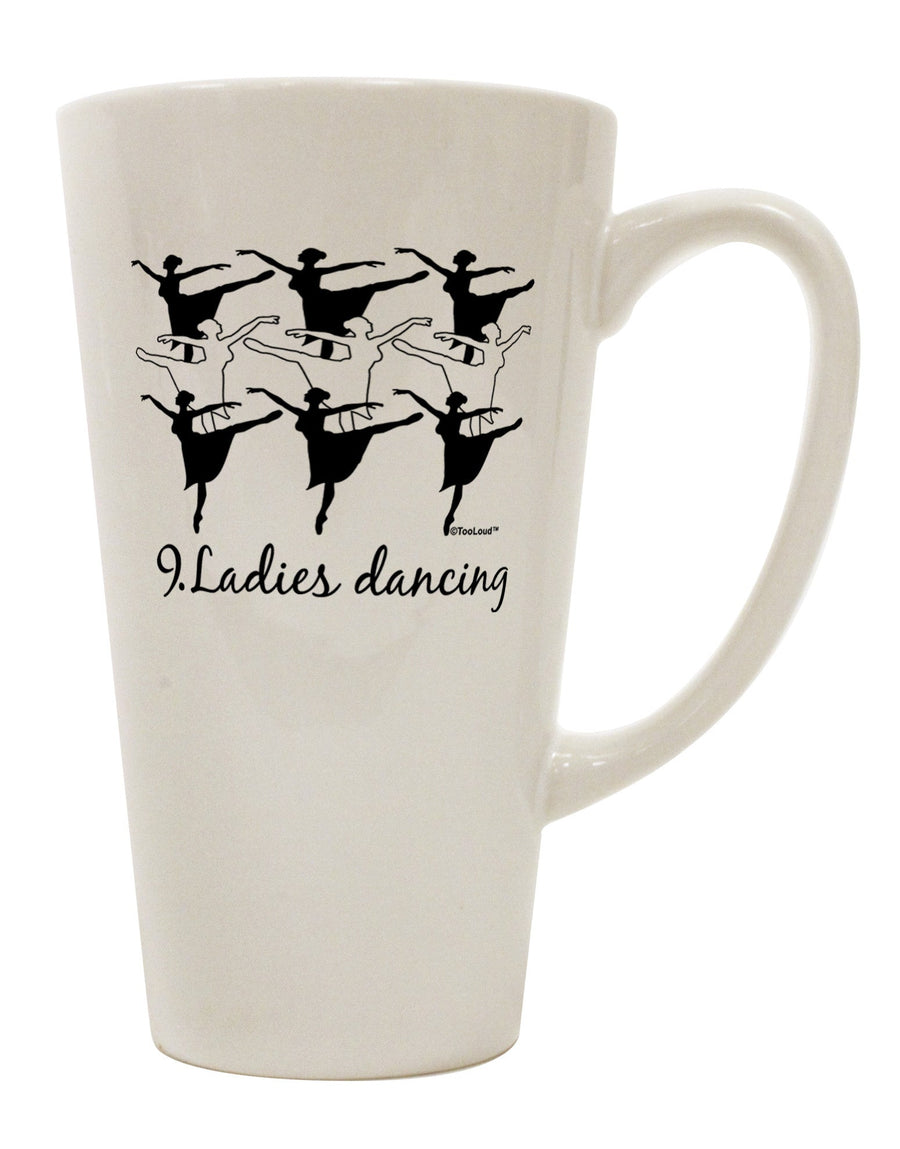 Elevate Your Sipping Experience with the Exquisite Nine Ladies Dancing Conical Latte Coffee Mug - TooLoud-Conical Latte Mug-TooLoud-White-Davson Sales