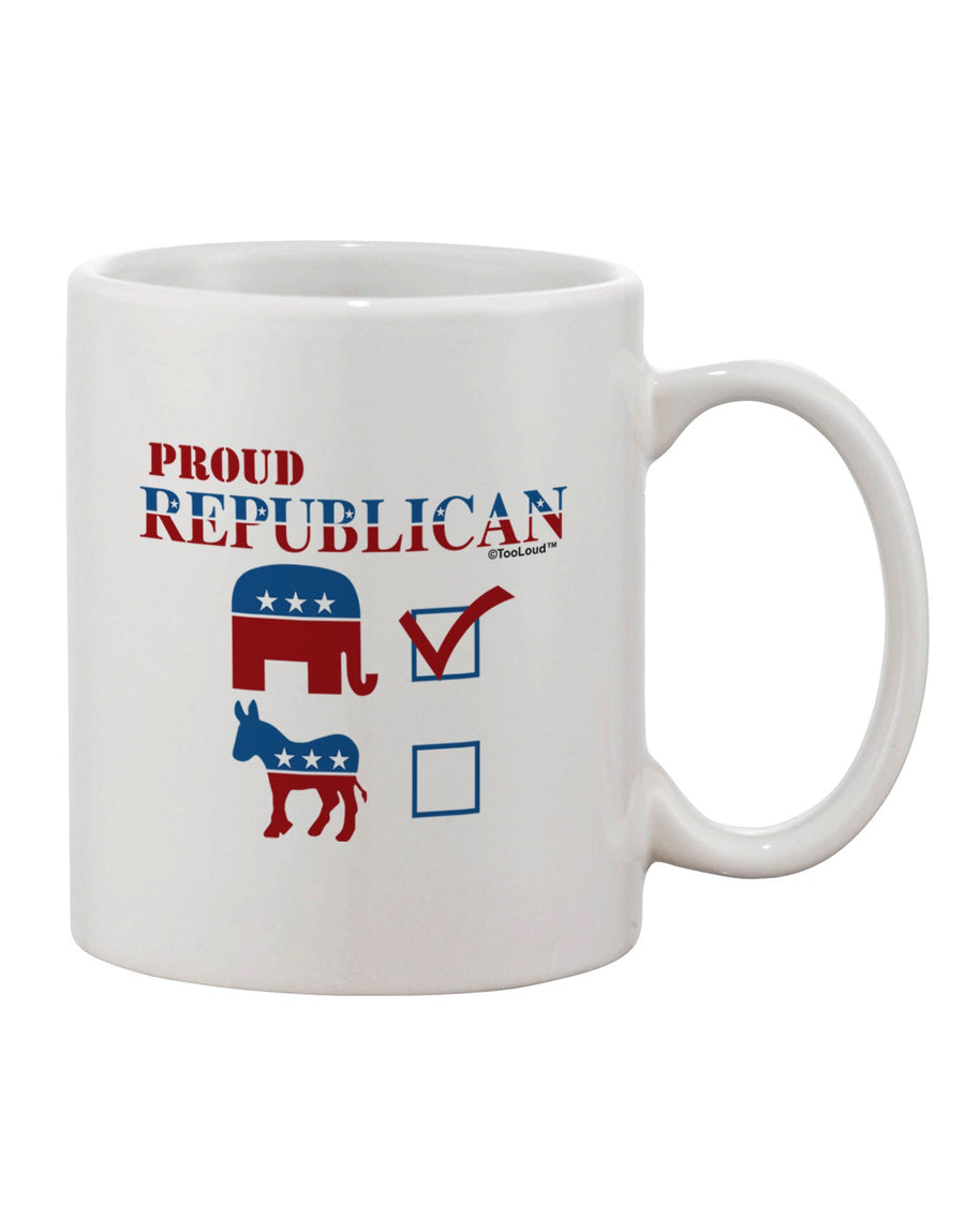 Elevate Your Sipping Experience with the Exquisite Proud Republican Checkmark Printed 11 oz Coffee Mug - TooLoud-11 OZ Coffee Mug-TooLoud-White-Davson Sales