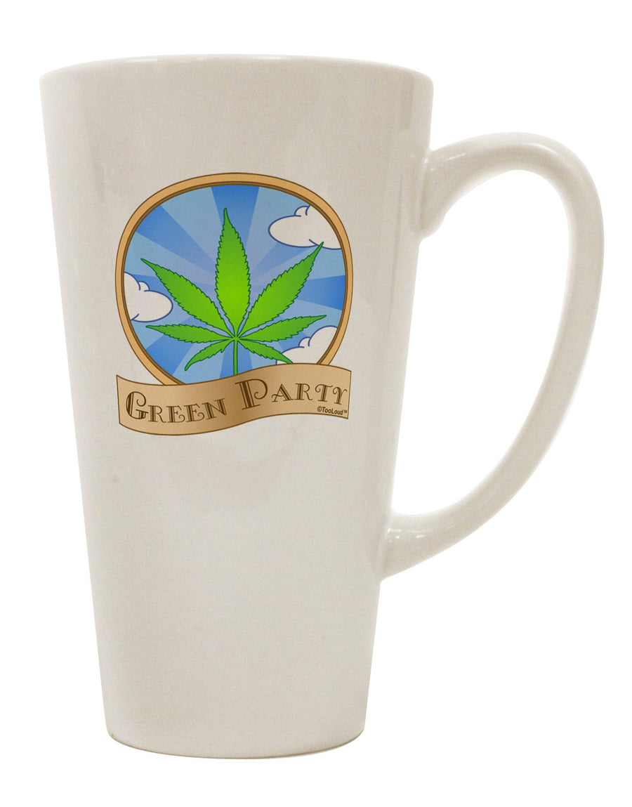 Elevate Your Sipping Experience with the Green Party Symbol 16 Ounce Conical Latte Coffee Mug - TooLoud-Conical Latte Mug-TooLoud-White-Davson Sales