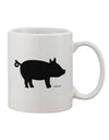 Elevate Your Sipping Experience with the Pig Silhouette Design Printed 11 oz Coffee Mug - TooLoud-11 OZ Coffee Mug-TooLoud-White-Davson Sales