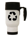 Elevate Your Sipping Experience with the Recycle Black and White Stainless Steel 14 OZ Travel Mug - TooLoud-Travel Mugs-TooLoud-White-Davson Sales