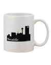 Elevate Your Sipping Experience with the Seattle Skyline and Space Needle Printed 11 oz Coffee Mug - TooLoud-11 OZ Coffee Mug-TooLoud-White-Davson Sales