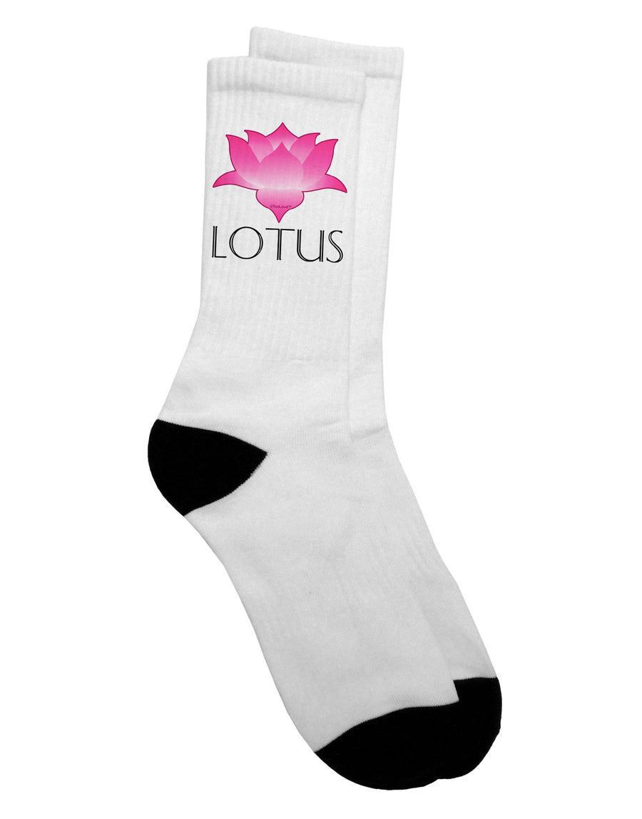 Elevate Your Style with Lotus Flower Design Gradient Text Adult Crew Socks - by TooLoud-Socks-TooLoud-White-Ladies-4-6-Davson Sales