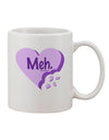 Elevate Your Valentine's Day Experience with the Exquisite Meh Candy Heart Purple 11 oz Coffee Mug - TooLoud-11 OZ Coffee Mug-TooLoud-White-Davson Sales