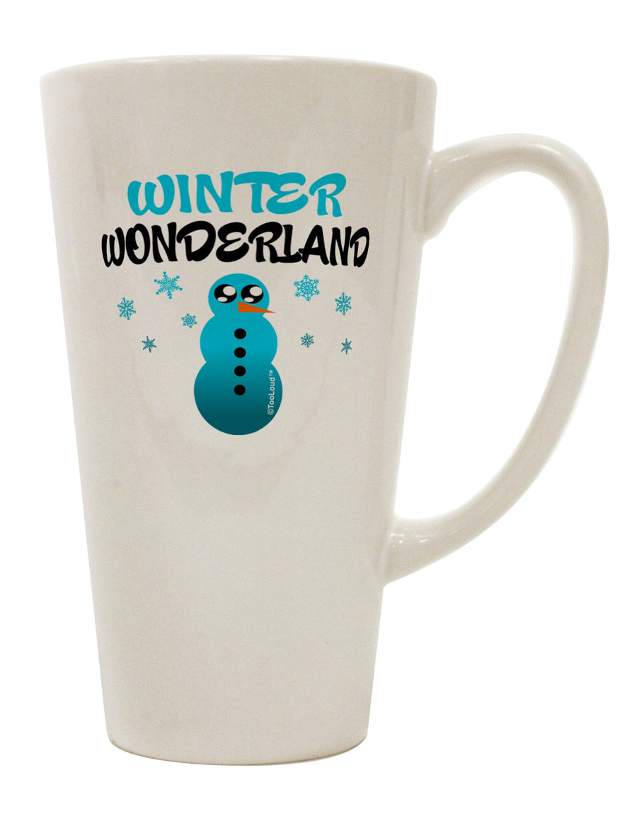 Elevate Your Winter Beverage Experience with the Snowman Conical Latte Coffee Mug - TooLoud-Conical Latte Mug-TooLoud-White-Davson Sales