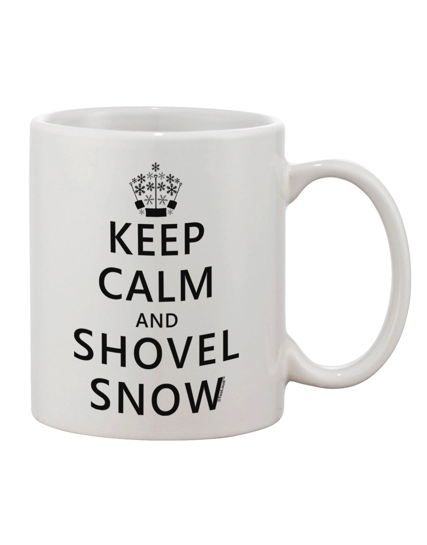 Elevate Your Winter Experience with the Keep Calm and Shovel Snow Printed 11 oz Coffee Mug - TooLoud-11 OZ Coffee Mug-TooLoud-White-Davson Sales