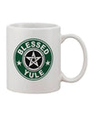 Elevate Your Yule Celebration with the Exquisite Blessed Yule Emblem Printed 11 oz Coffee Mug - TooLoud-11 OZ Coffee Mug-TooLoud-White-Davson Sales