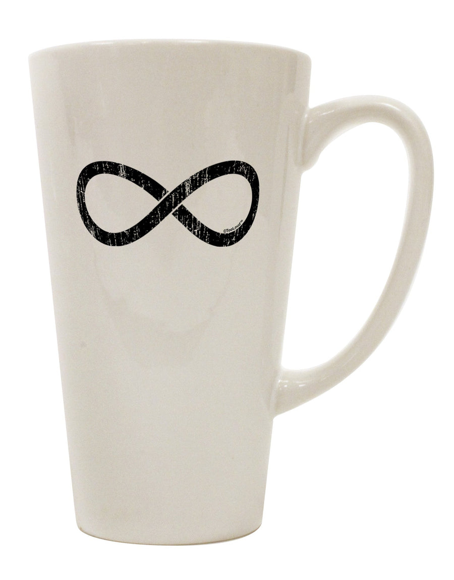 Elevated Elegance - Distressed Infinity 16 Ounce Conical Latte Coffee Mug - TooLoud-Conical Latte Mug-TooLoud-White-Davson Sales