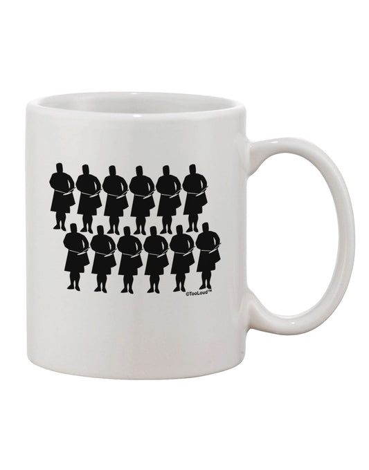 Eleven Ounce Coffee Mug with Exquisite Twelve Drummers Drumming Print - TooLoud-11 OZ Coffee Mug-TooLoud-White-Davson Sales