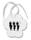 Eleven Pipers Piping Paw Print Shaped Ornament-Ornament-TooLoud-White-Davson Sales