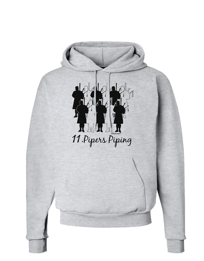 Eleven Pipers Piping Text Hoodie Sweatshirt-Hoodie-TooLoud-AshGray-Small-Davson Sales