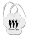 Eleven Pipers Piping Text Paw Print Shaped Ornament-Ornament-TooLoud-White-Davson Sales