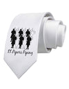 Eleven Pipers Piping Text Printed White Necktie