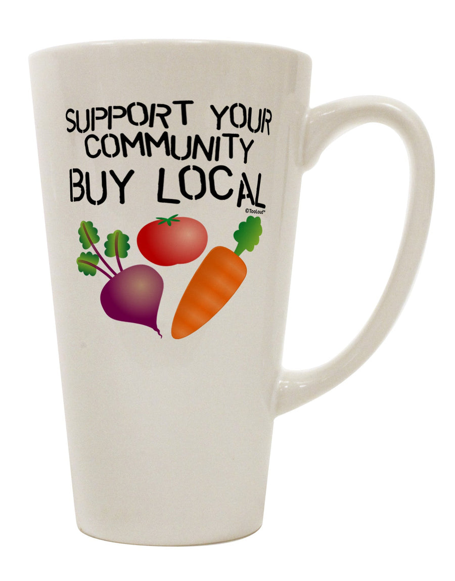 Embrace Local Artistry - Elevate Your Coffee Experience with a 16 Ounce Conical Latte Coffee Mug - TooLoud-Conical Latte Mug-TooLoud-White-Davson Sales