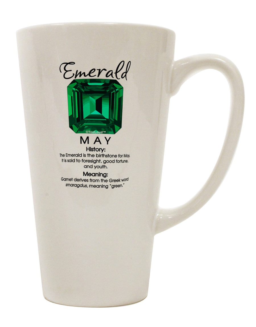 Emerald Birthstone Conical Latte Coffee Mug - Expertly Crafted by TooLoud-Conical Latte Mug-TooLoud-White-Davson Sales