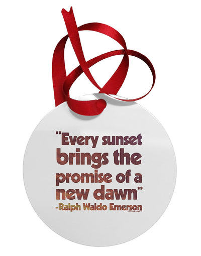 Emerson Sunset Quote Circular Metal Ornament-Ornament-TooLoud-Davson Sales