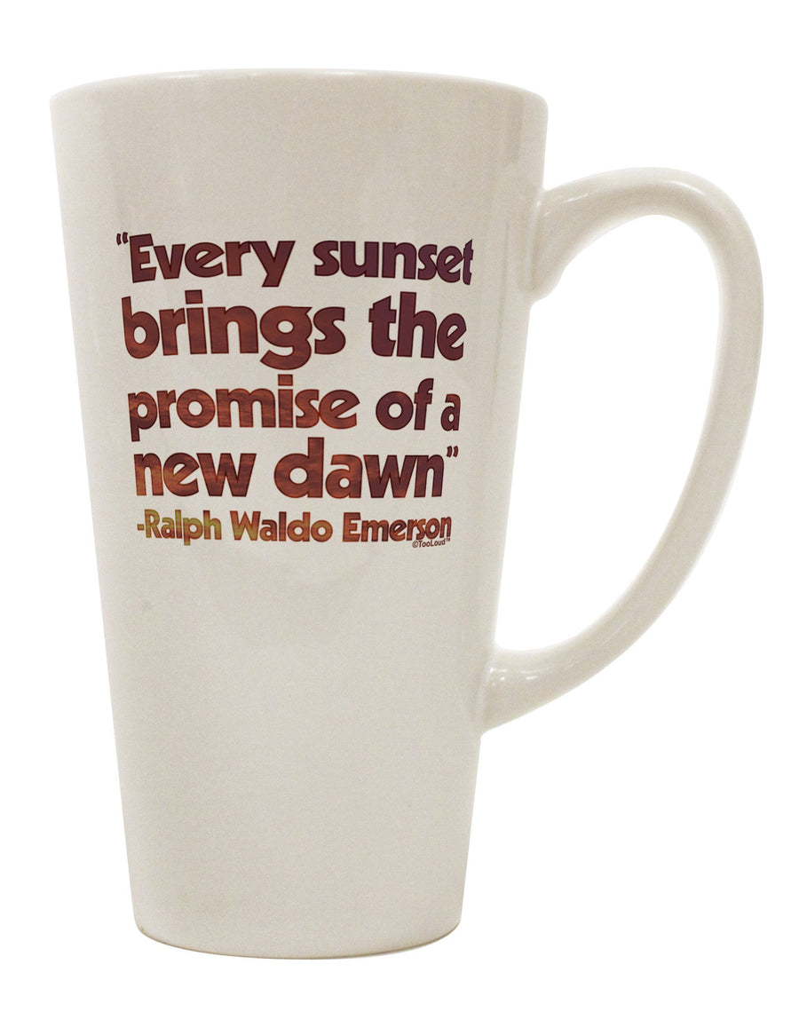 Emerson Sunset Quote - Exquisite 16 Ounce Conical Latte Coffee Mug - TooLoud-Conical Latte Mug-TooLoud-Davson Sales