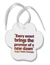 Emerson Sunset Quote Paw Print Shaped Ornament-Ornament-TooLoud-Davson Sales