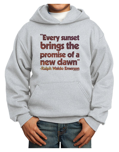 Emerson Sunset Quote Youth Hoodie Pullover Sweatshirt-Youth Hoodie-TooLoud-Ash-XS-Davson Sales