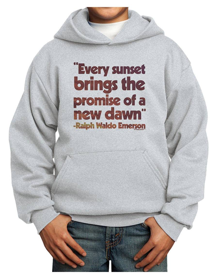 Emerson Sunset Quote Youth Hoodie Pullover Sweatshirt-Youth Hoodie-TooLoud-White-XS-Davson Sales