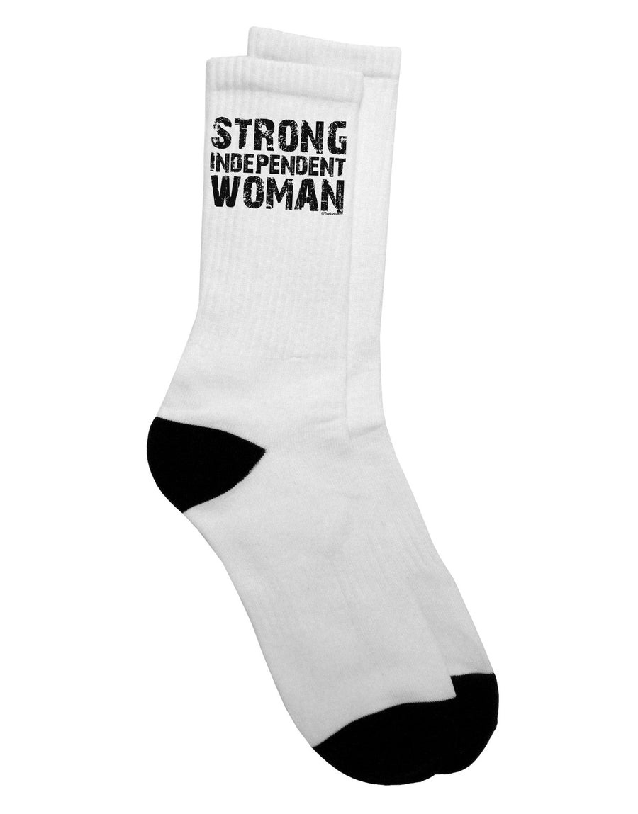 Empowering Adult Crew Socks for Strong Independent Women - TooLoud-Socks-TooLoud-White-Ladies-4-6-Davson Sales