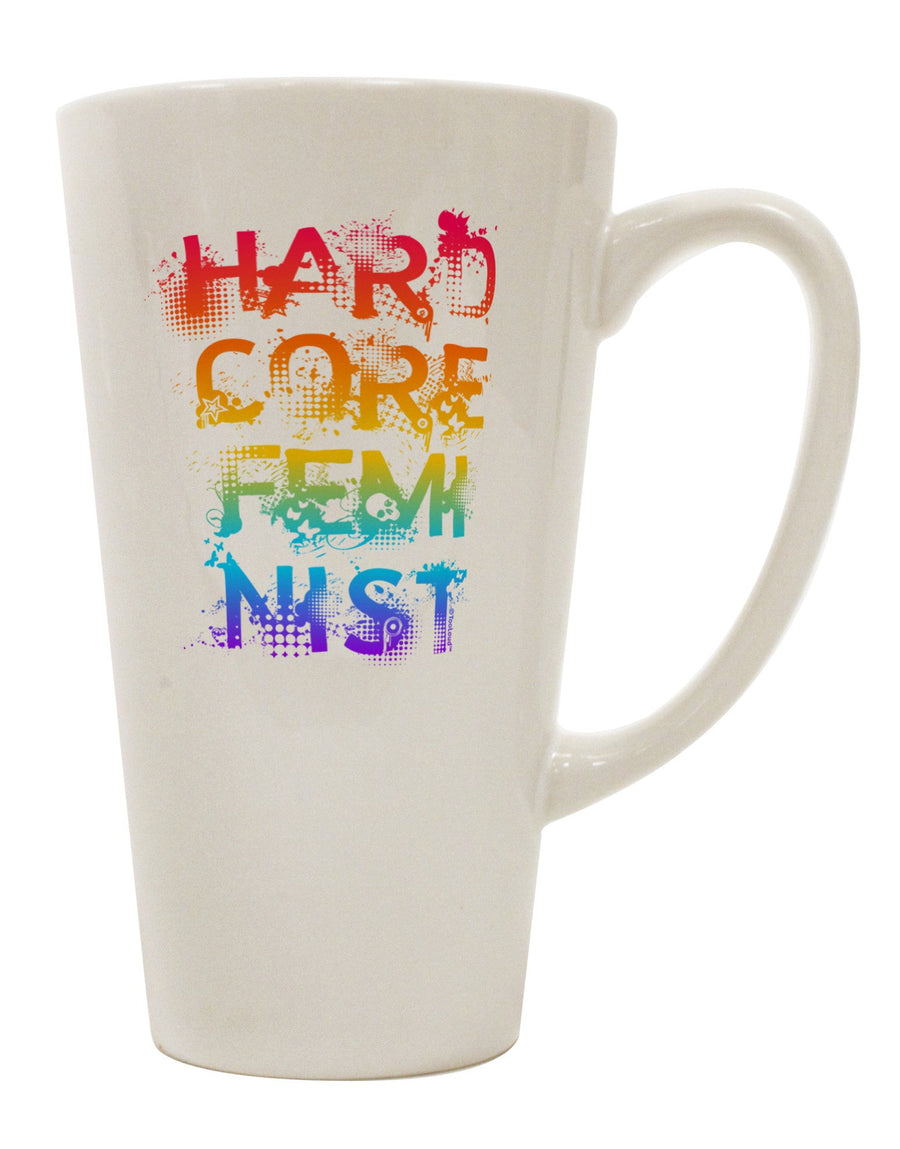 Empowering Feminist - Vibrant Rainbow 16 Ounce Conical Latte Coffee Mug - TooLoud-Conical Latte Mug-TooLoud-White-Davson Sales