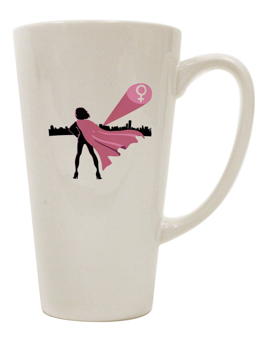 Empowering Women with Girl Power - 16 Ounce Conical Latte Coffee Mug by TooLoud-Conical Latte Mug-TooLoud-White-Davson Sales