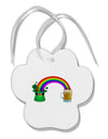 End Of The Rainbow - Beer Paw Print Shaped Ornament-Ornament-TooLoud-White-Davson Sales