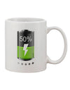 Energize Your Mornings with a Half Energy 50 Percent Printed 11 oz Coffee Mug - TooLoud-11 OZ Coffee Mug-TooLoud-White-Davson Sales