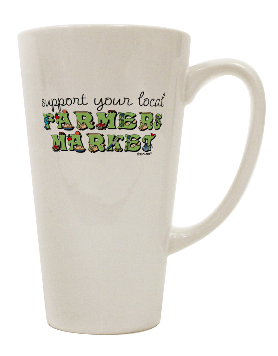 Enhance Your Farmers Market Experience - Vibrant 16 Ounce Conical Latte Coffee Mug - TooLoud-Conical Latte Mug-TooLoud-White-Davson Sales