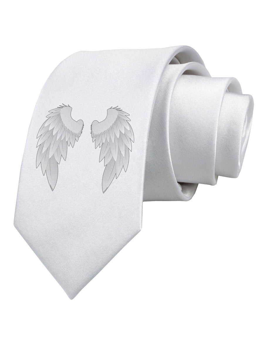 Epic Angel Wings Design Printed White Necktie