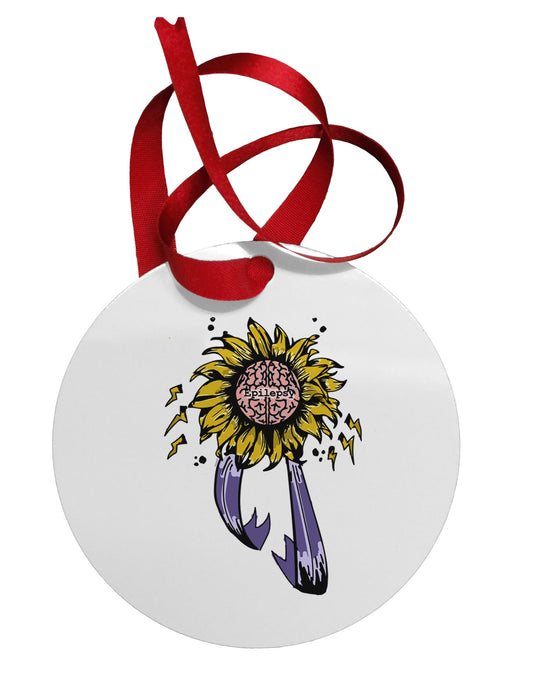 Epilepsy Awareness Circular Metal Ornament-Ornament-TooLoud-Davson Sales