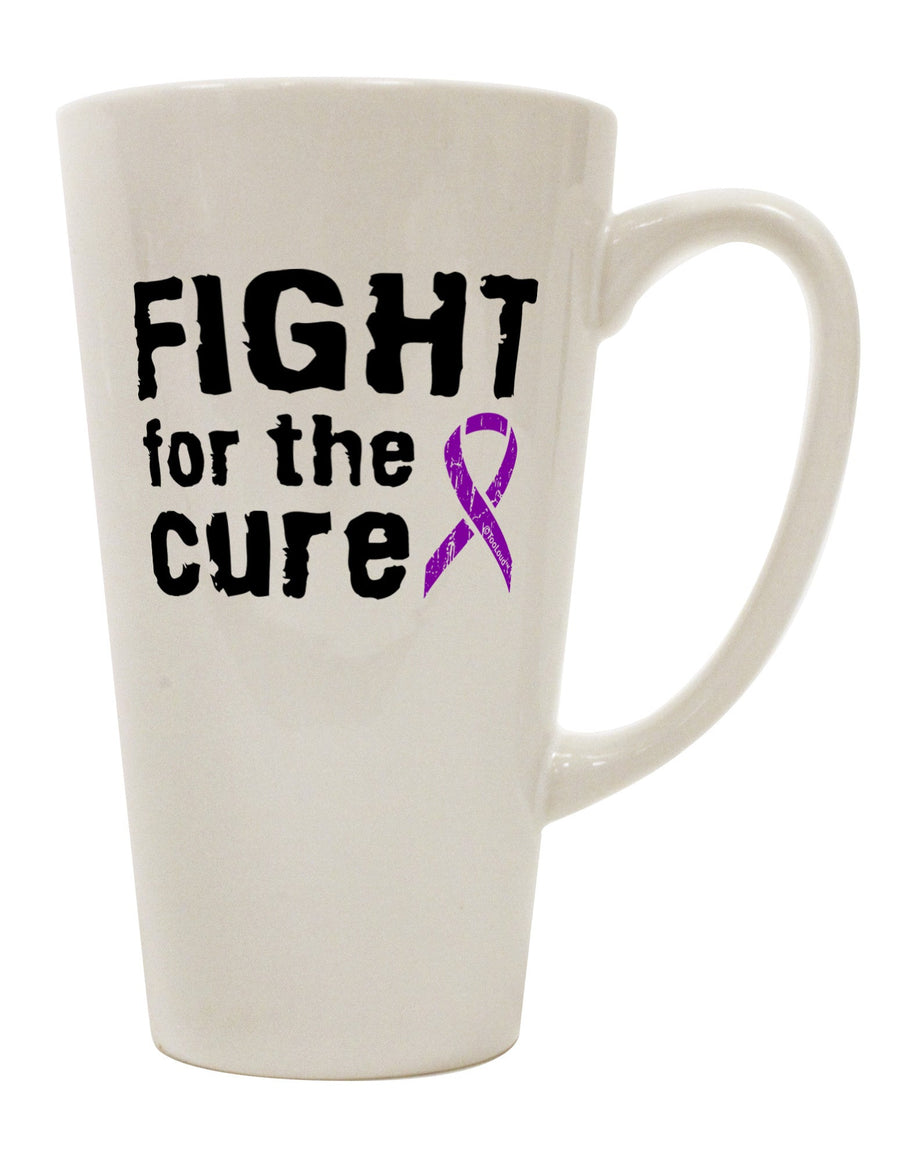 Epilepsy Awareness - Elegant Purple Ribbon 16 oz Conical Latte Coffee Mug - TooLoud-Conical Latte Mug-TooLoud-White-Davson Sales